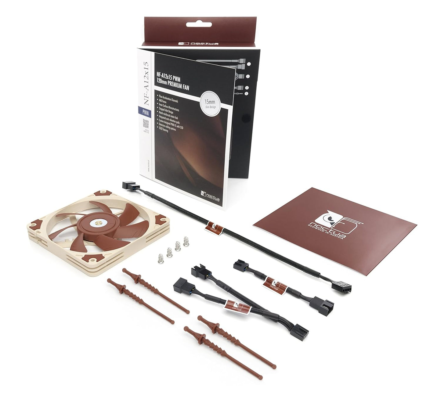 Nf-A12X15 PWM, Premium Quiet Slim Fan, 4-Pin (120X15Mm, Brown)