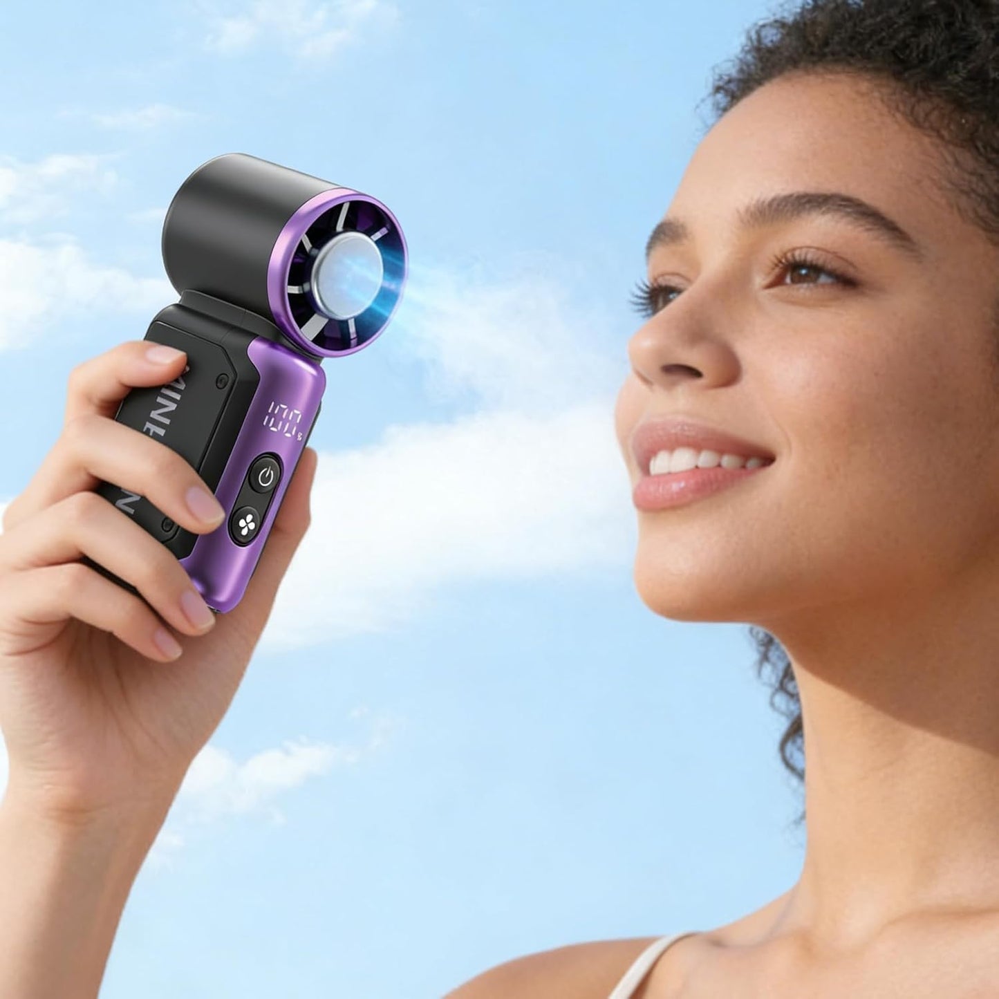 Portable Turbo Jet Fan – High-Speed Rechargeable Handheld Cooling Fan with Digital Display