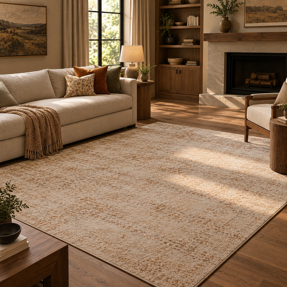 Ivory Taupe Evoke Area Rug