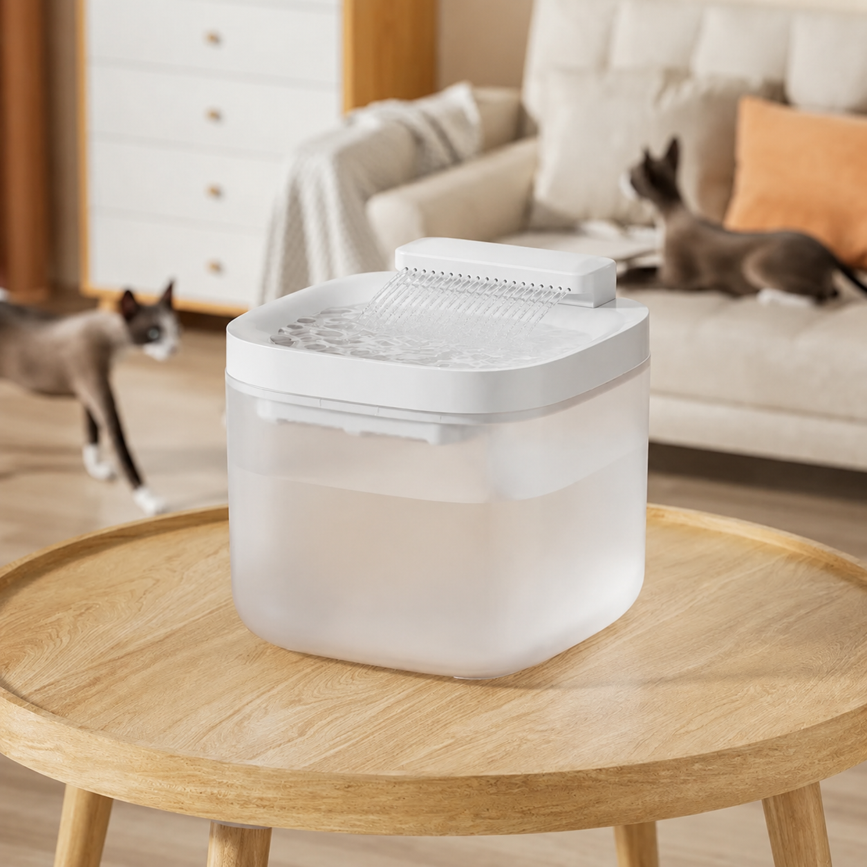 Automatic Cat Water Fountain with Waterfall Filter | Quiet Pet Drinking Fountain for Cats & Small Dogs