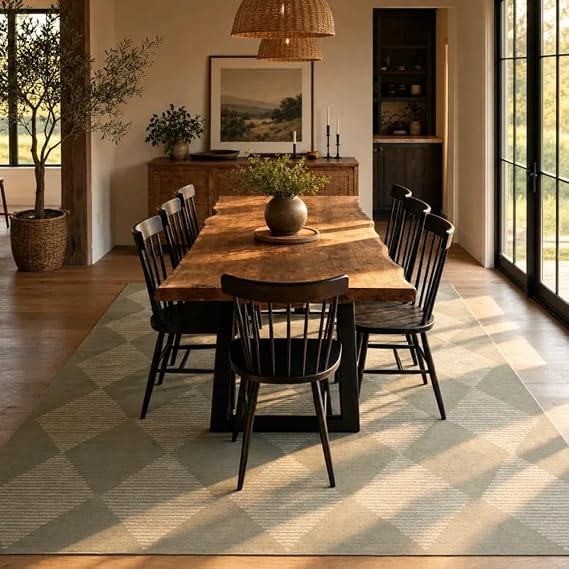 Green Washable Area Rug