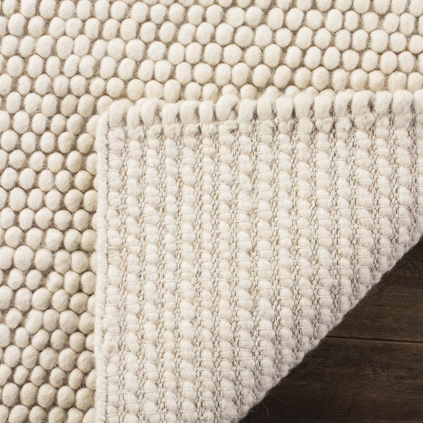 Ivory Wool Knotted Rug