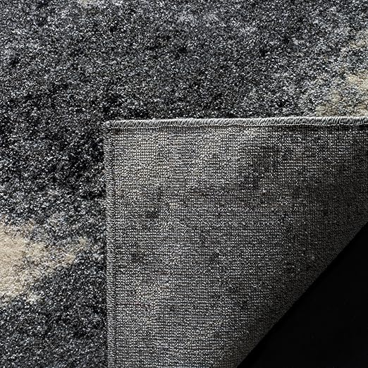 Grey Ivory Retro Area Rug