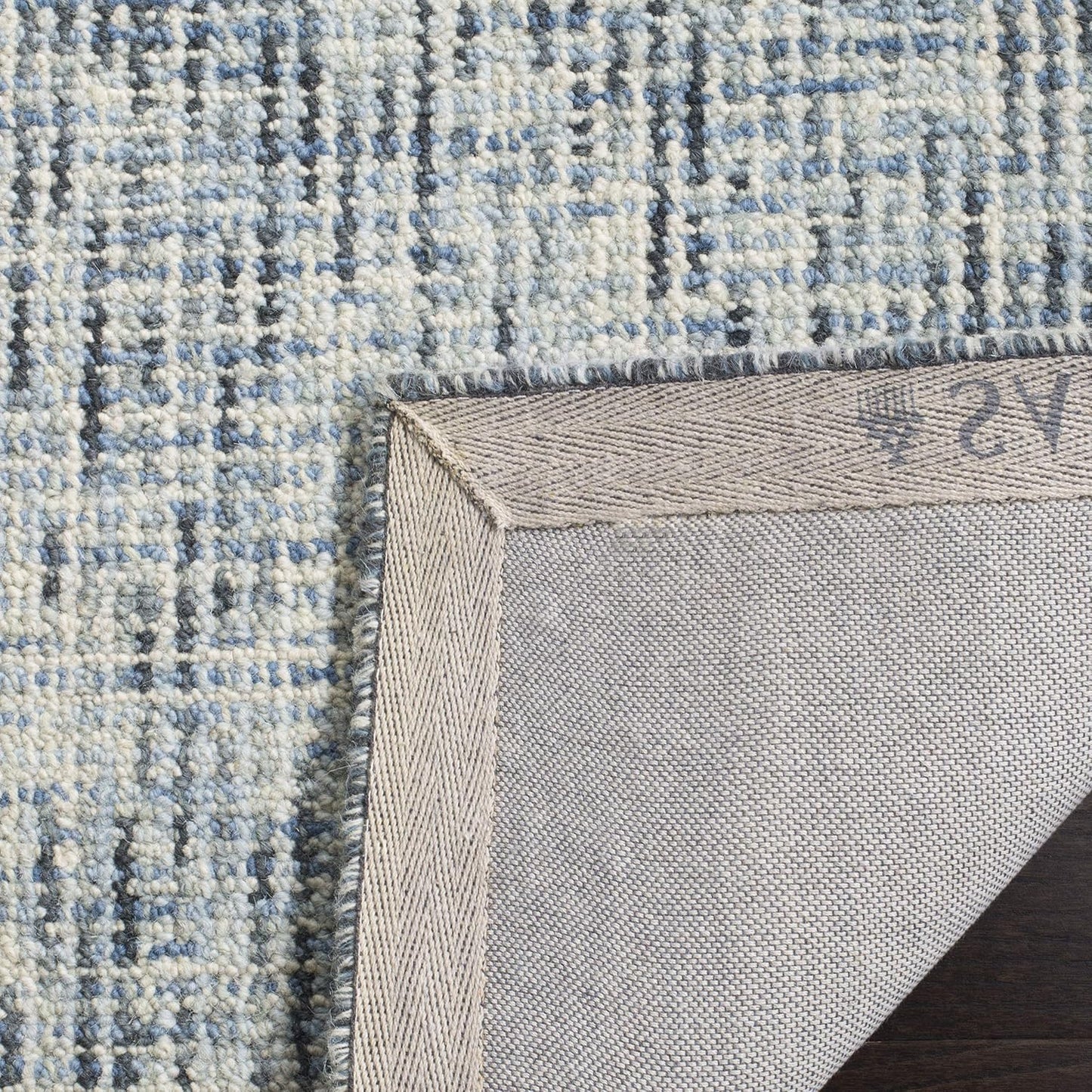 Blue Charcoal Abstract Wool Rug