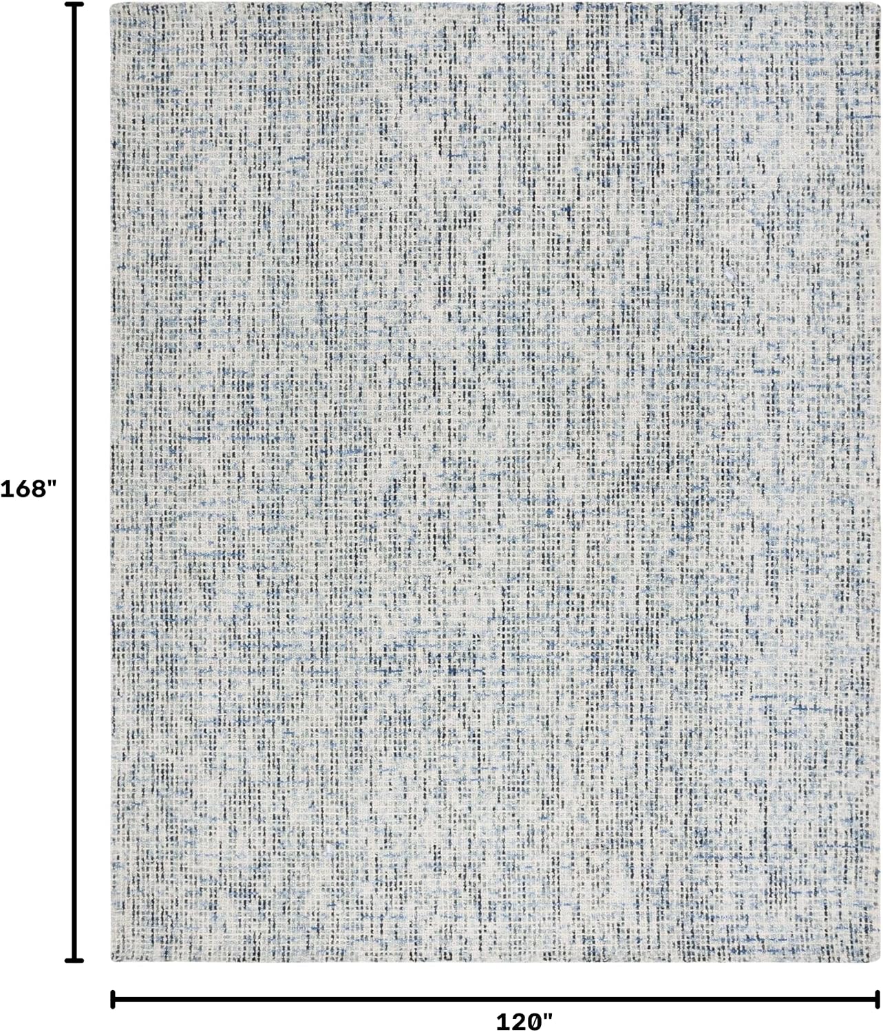 Blue Charcoal Abstract Wool Rug