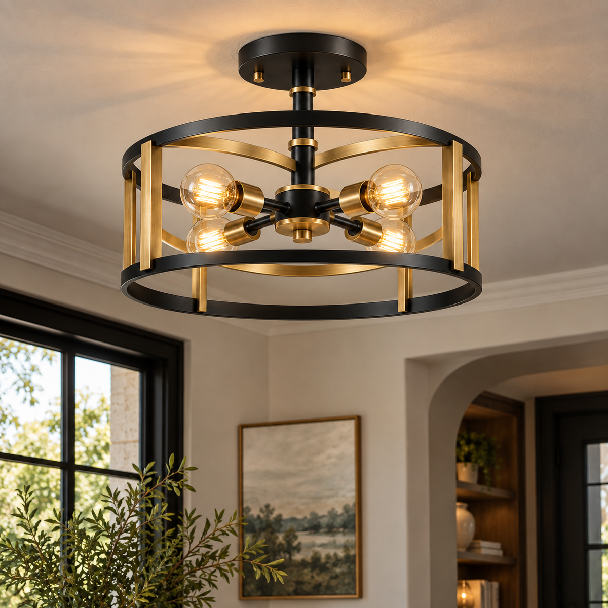 Farmhouse Cage Ceiling Light