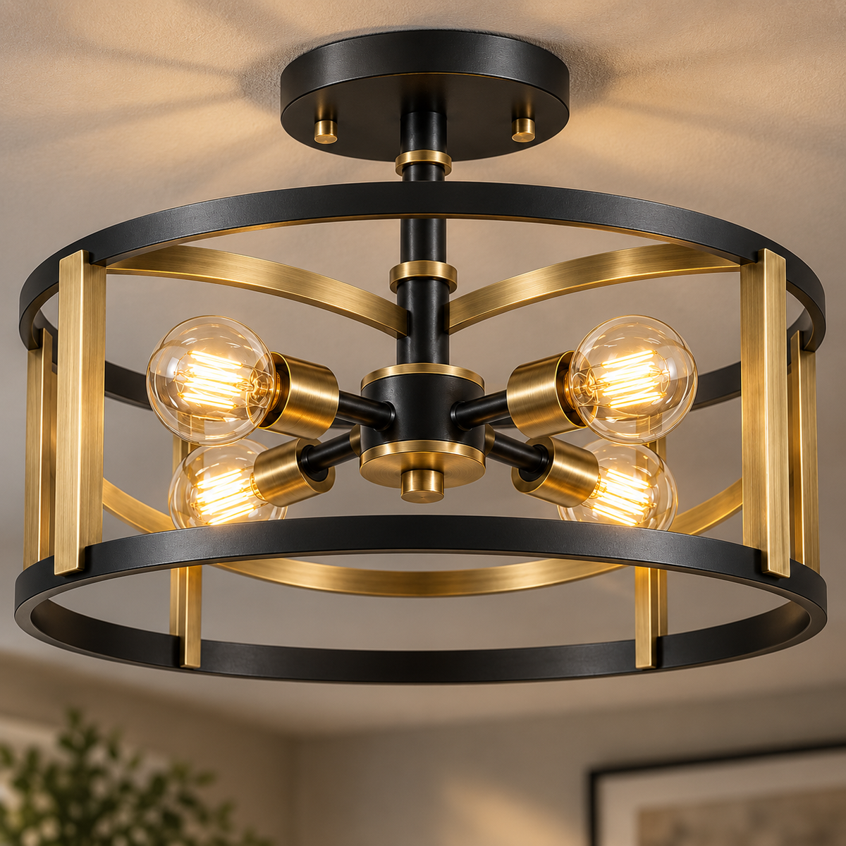 Farmhouse Cage Ceiling Light