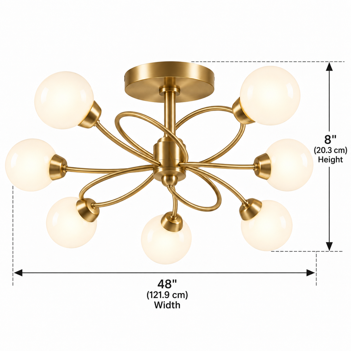 Blue 10-Light Sputnik Ceiling Light