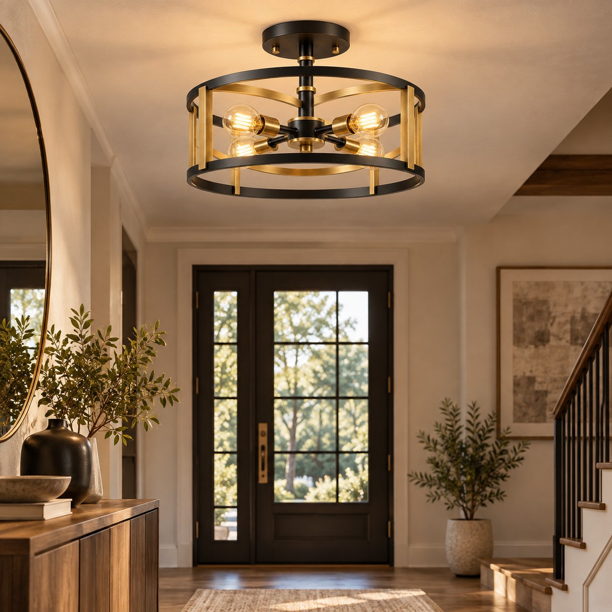 Farmhouse Cage Ceiling Light
