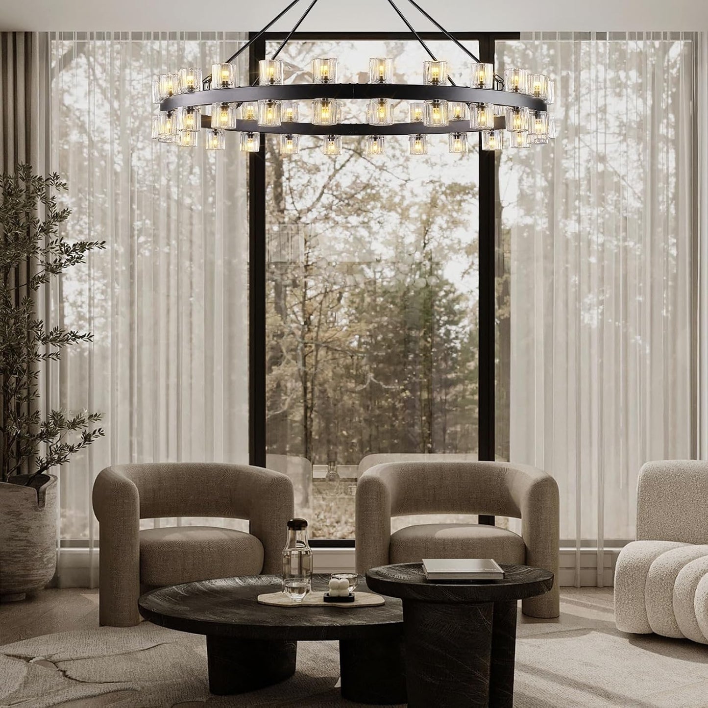 Black Wagon Wheel Chandelier