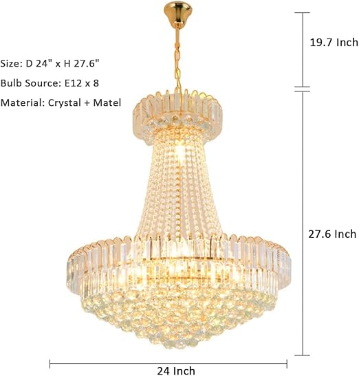 Gold Crystal Empire Chandelier