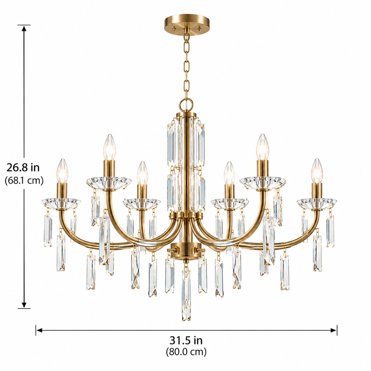 Modern 10-Light K9 Crystal Chandelier