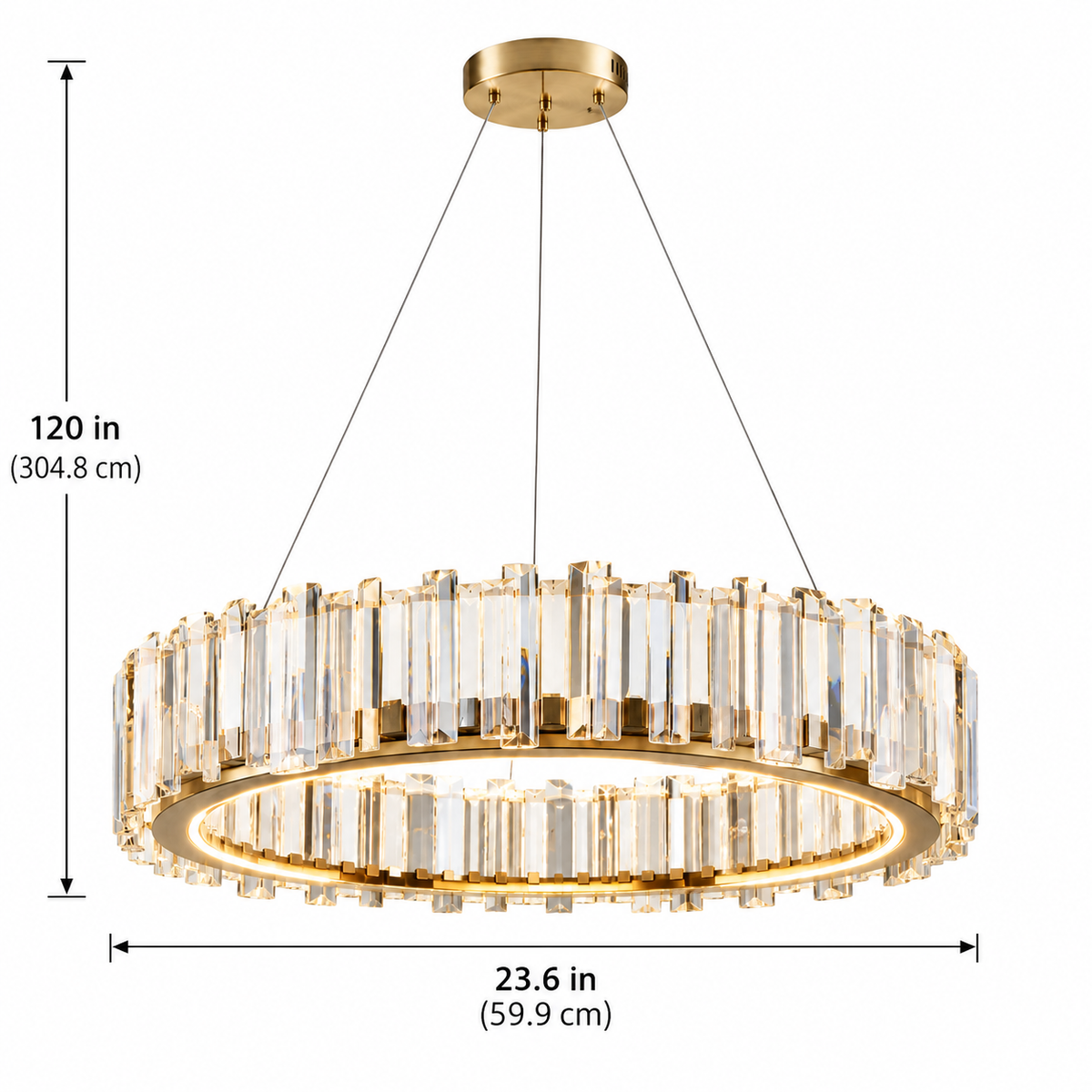 Gold Alabaster 2-Tier Round Chandelier