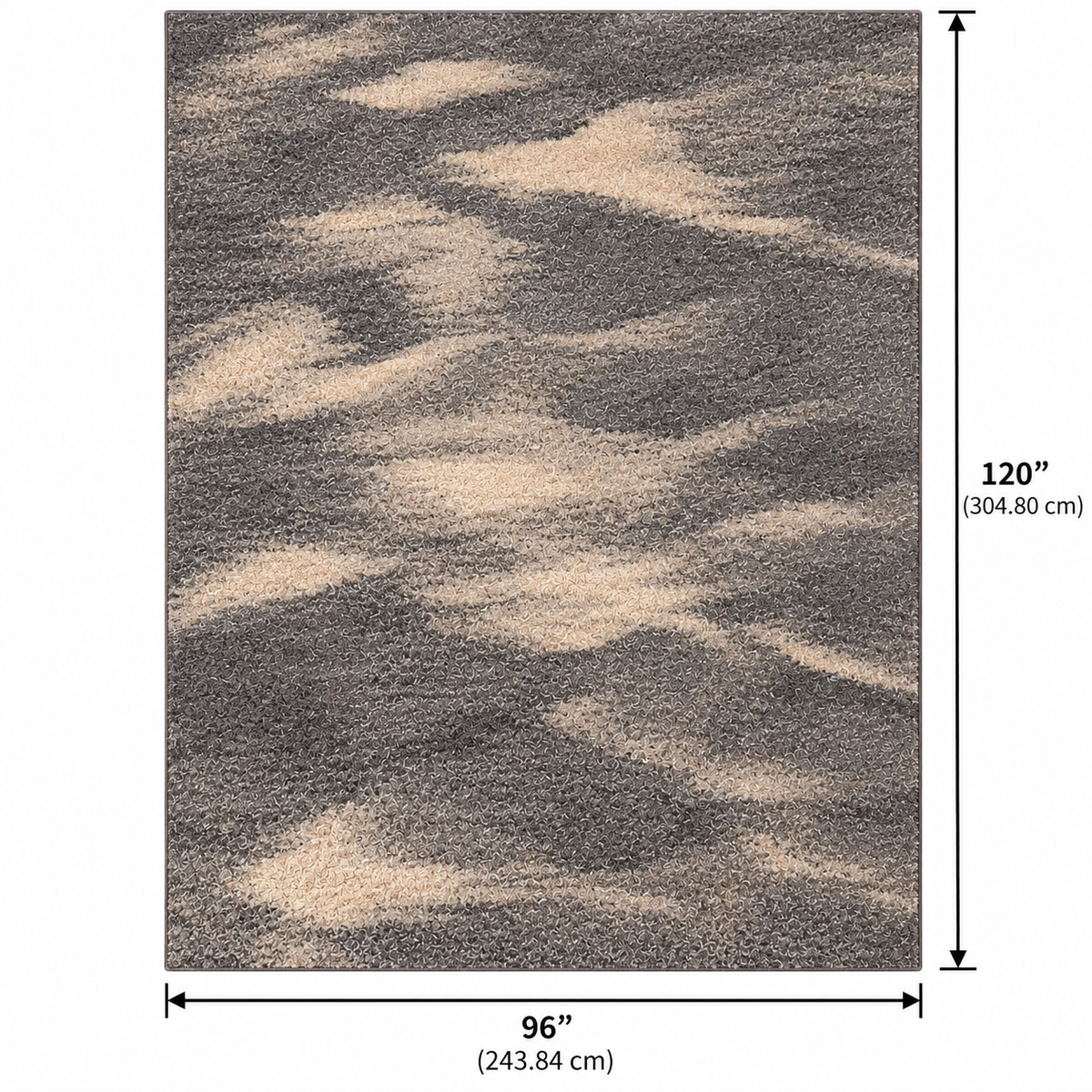 Grey Ivory Retro Area Rug