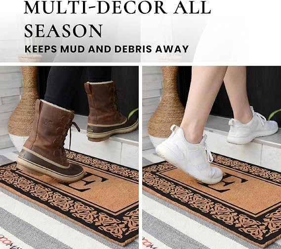 Black Coir Welcome Mat