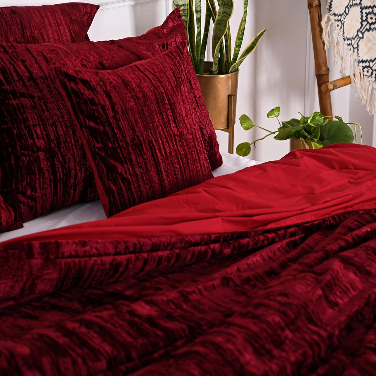 Crushed Velvet Duvet Cover Set,