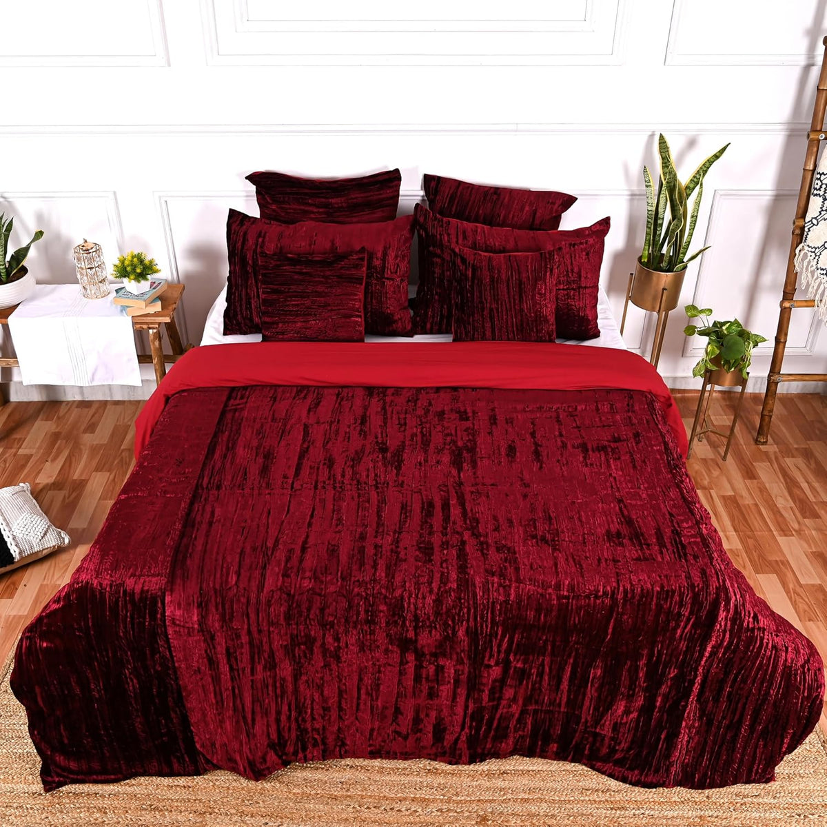 Crushed Velvet Duvet Cover Set,