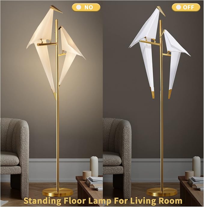 Gold Bird Floor Lamp, 68"