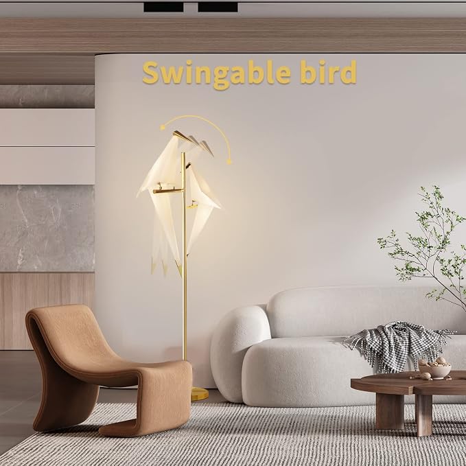 Gold Bird Floor Lamp, 68"