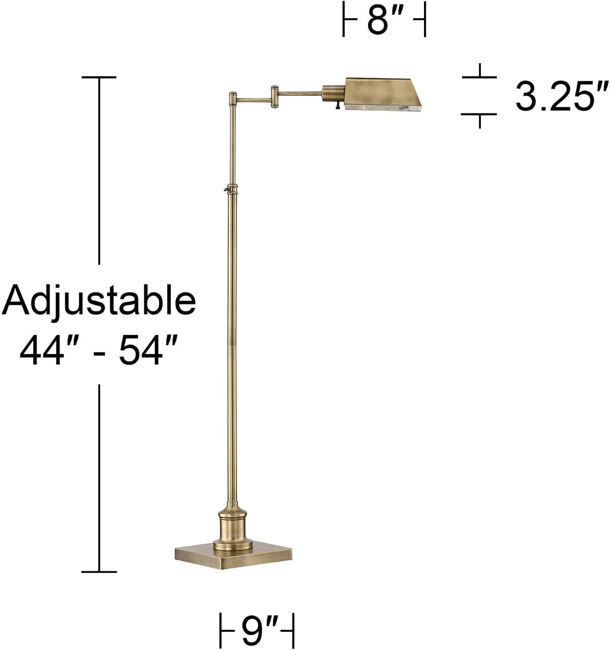 Adjustable Brass Swing Arm Floor Lamp