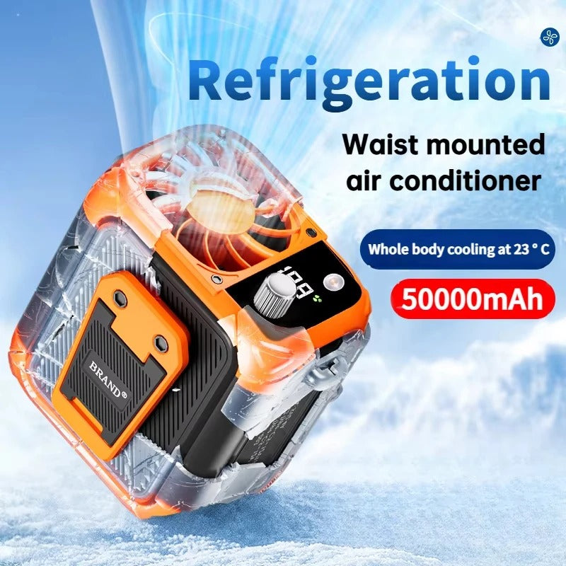 Portable Waist Clip Fan – Rechargeable Hands-Free Cooling Fan for Outdoor Use
