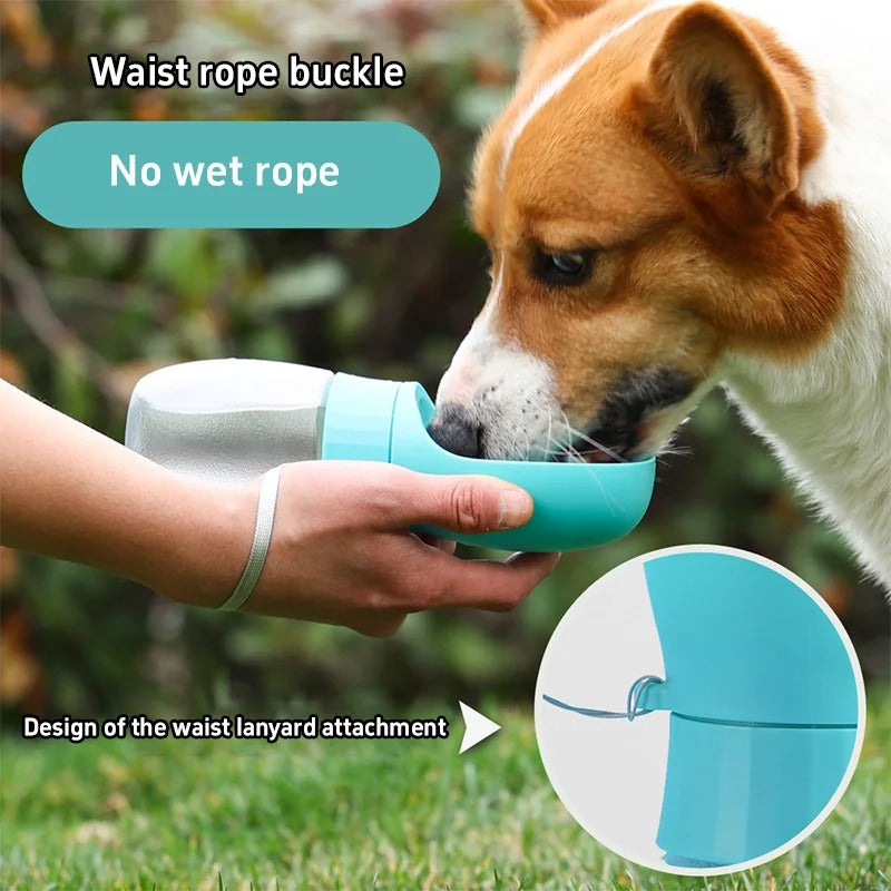 Portable Pet Water Bottle with Built-In Drinking Bowl for Dogs & Cats | Leakproof Travel Water Dispenser