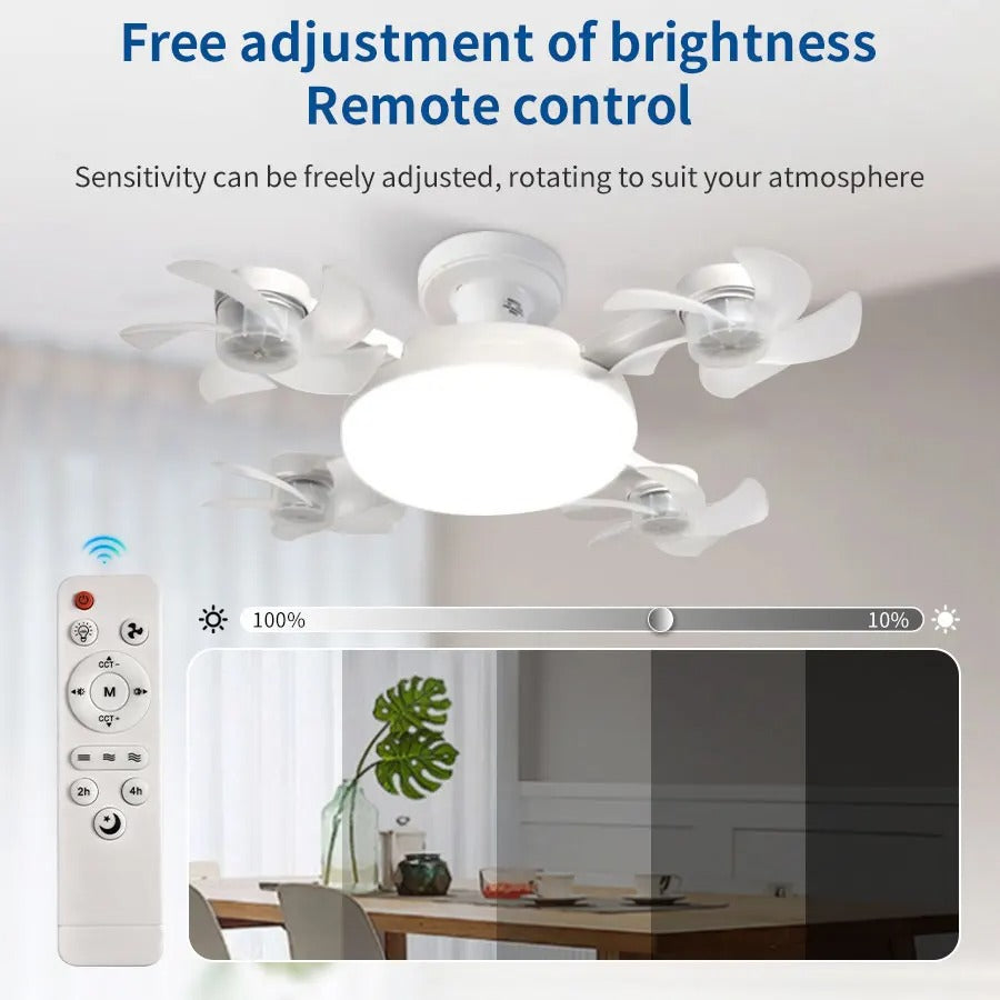 Remote Control LED Ceiling Fan Light – Modern 2-in-1 Ceiling Light with Fan