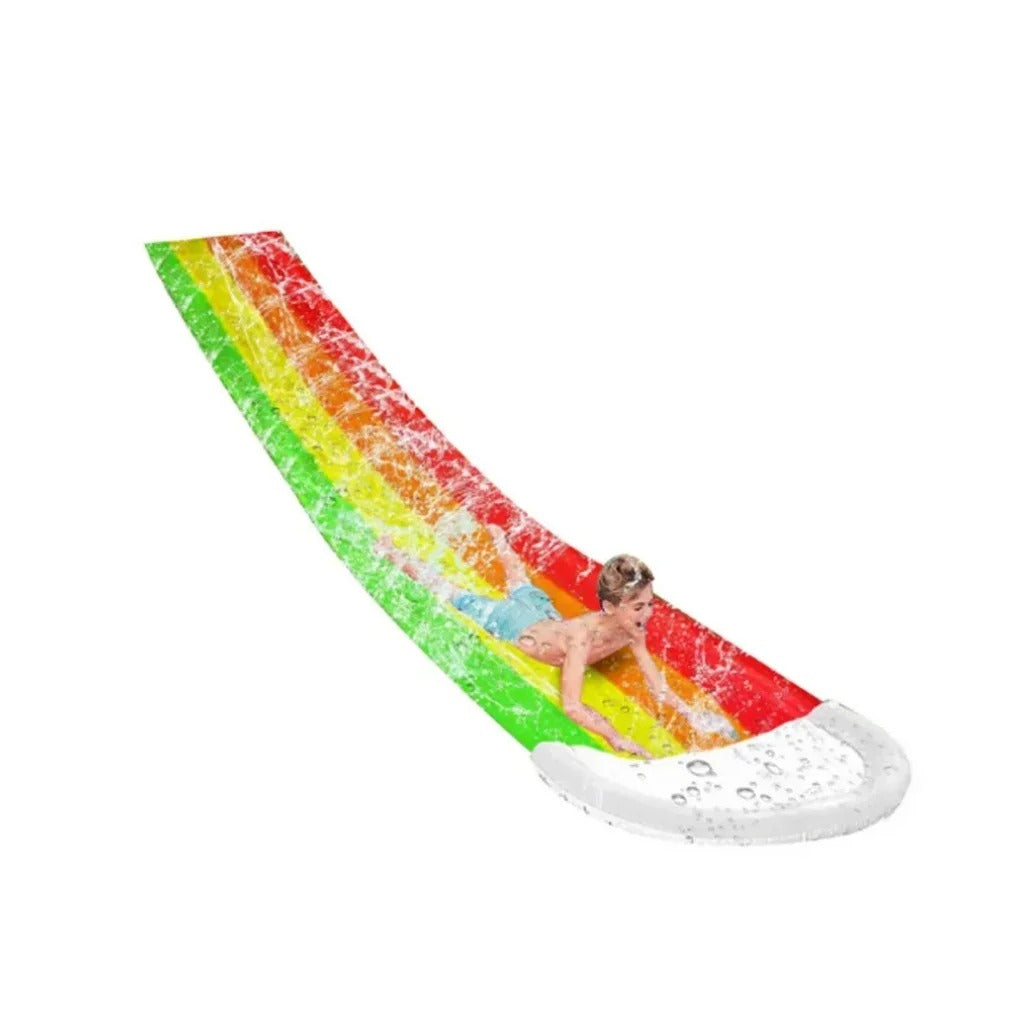 480cm Inflatable Water Slide Mat – Backyard Lawn Splash Sprinkler Slide for Kids