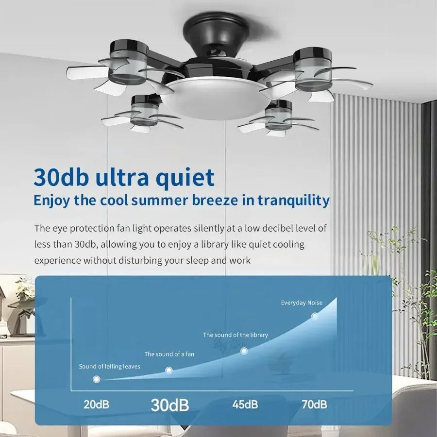 Remote Control LED Ceiling Fan Light – Modern 2-in-1 Ceiling Light with Fan