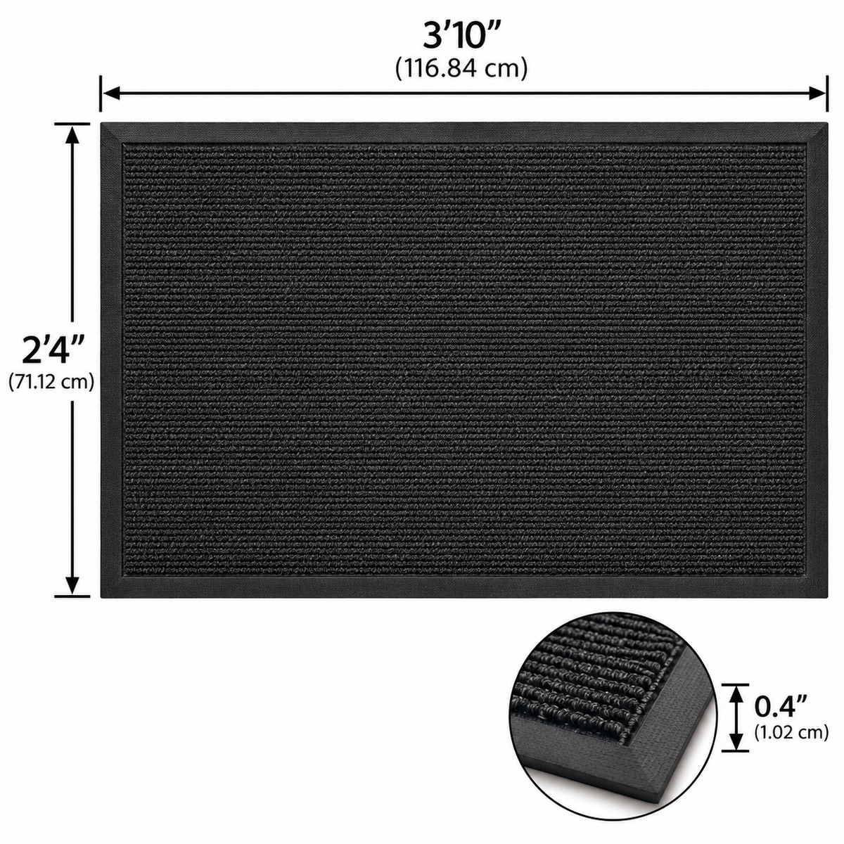 Black Rubber Entrance Mat