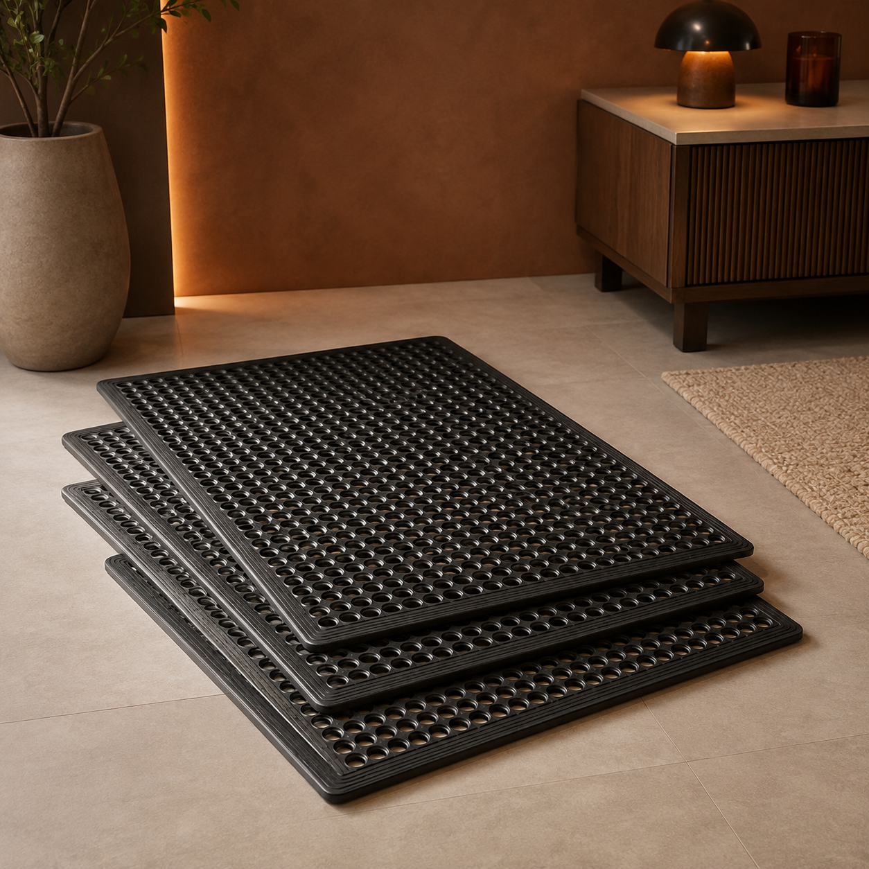 Rubber Drainage Floor Mat Set