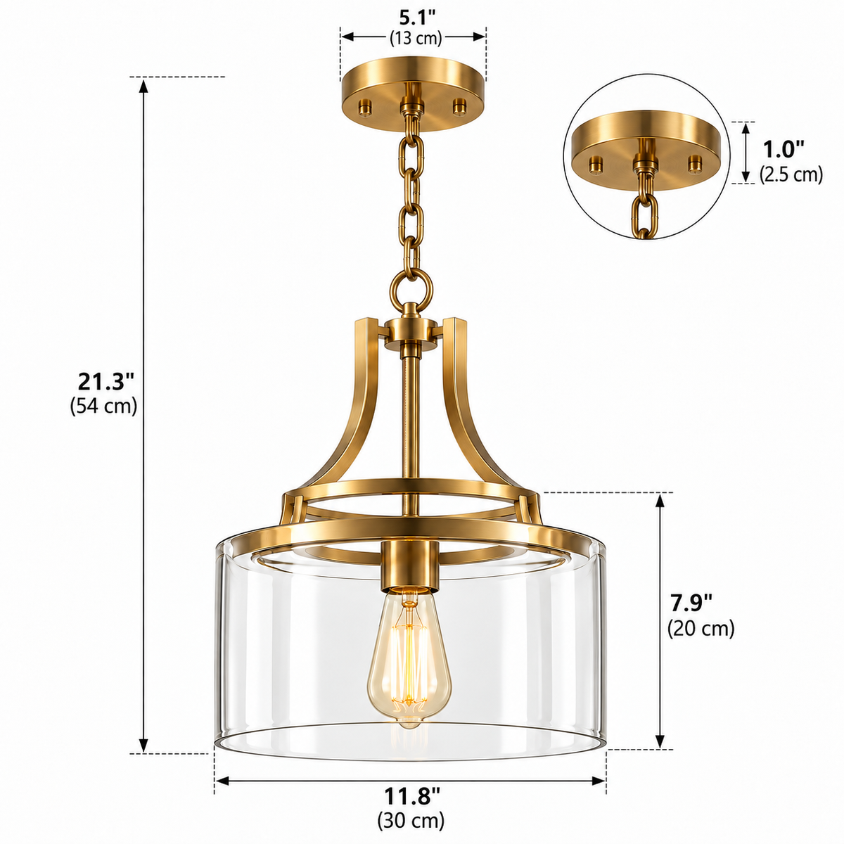 Brass LED Pendant Light