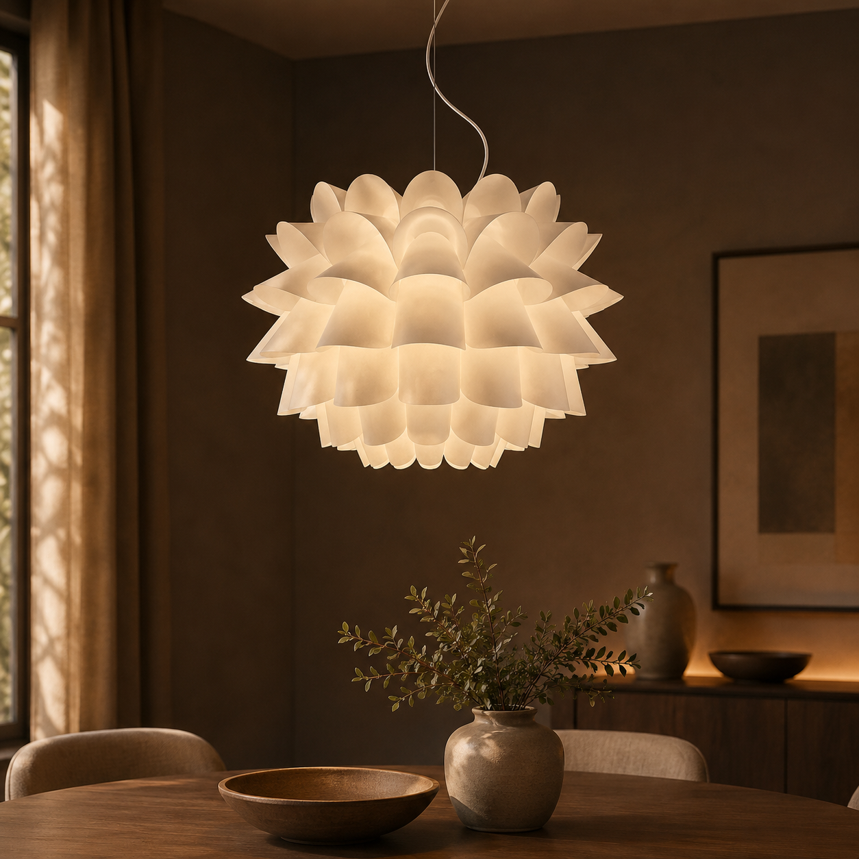 Modern White Flower Pendant light