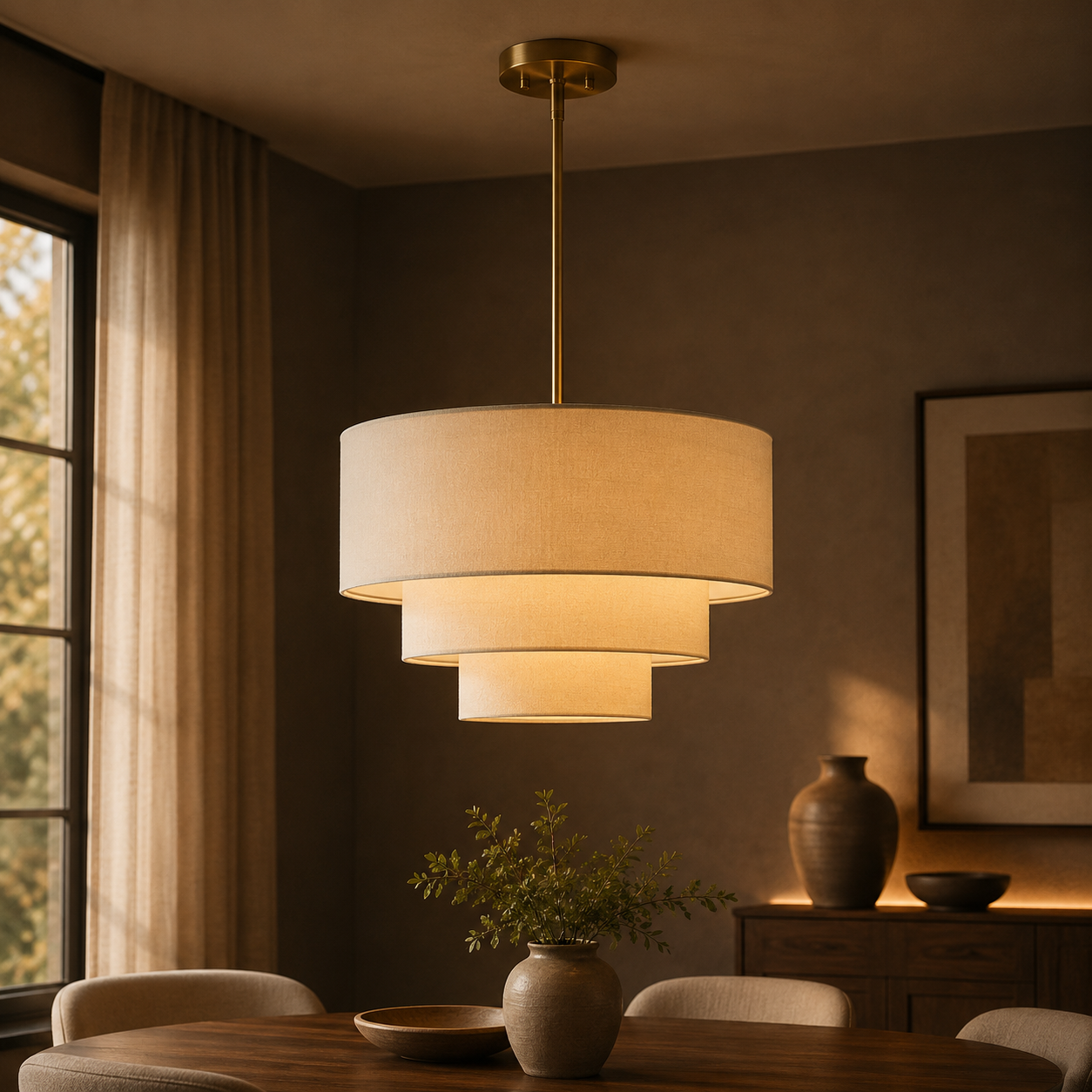 4-Light Mid-Century Pendant light