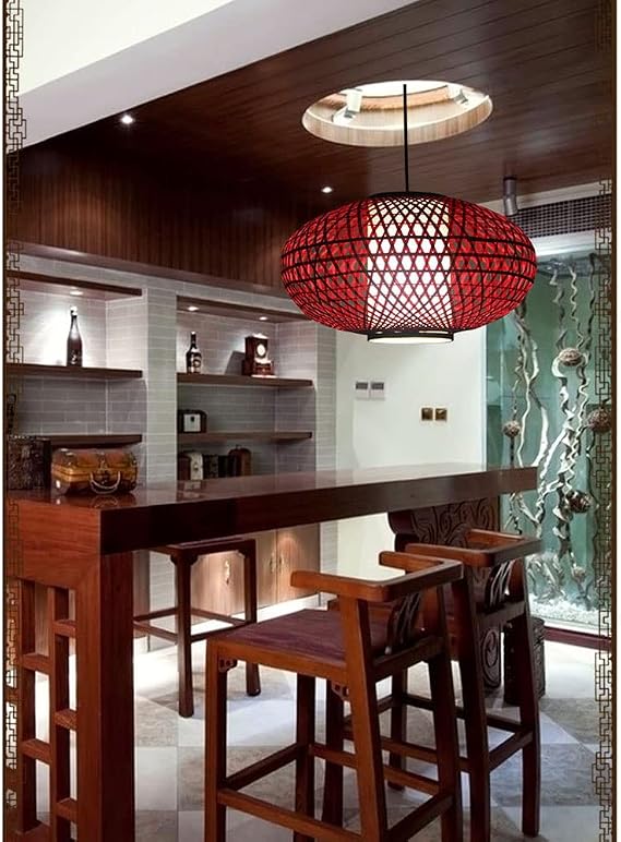 Vintage Rattan Birdcage Pendant Light
