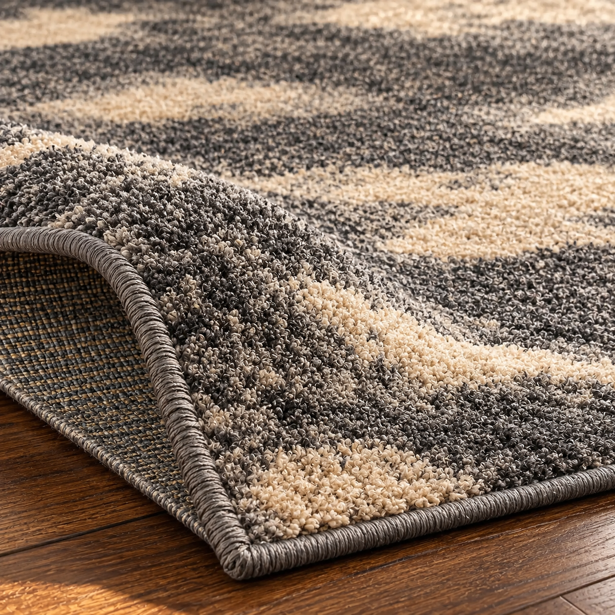 Grey Ivory Retro Area Rug