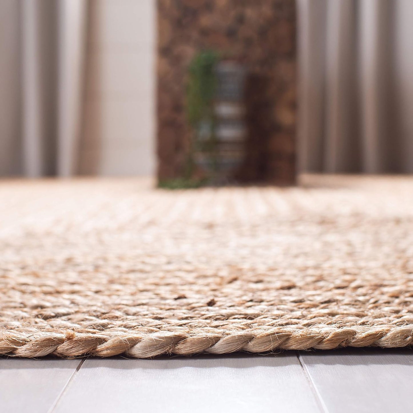 Natural Brown Jute Runner Rug