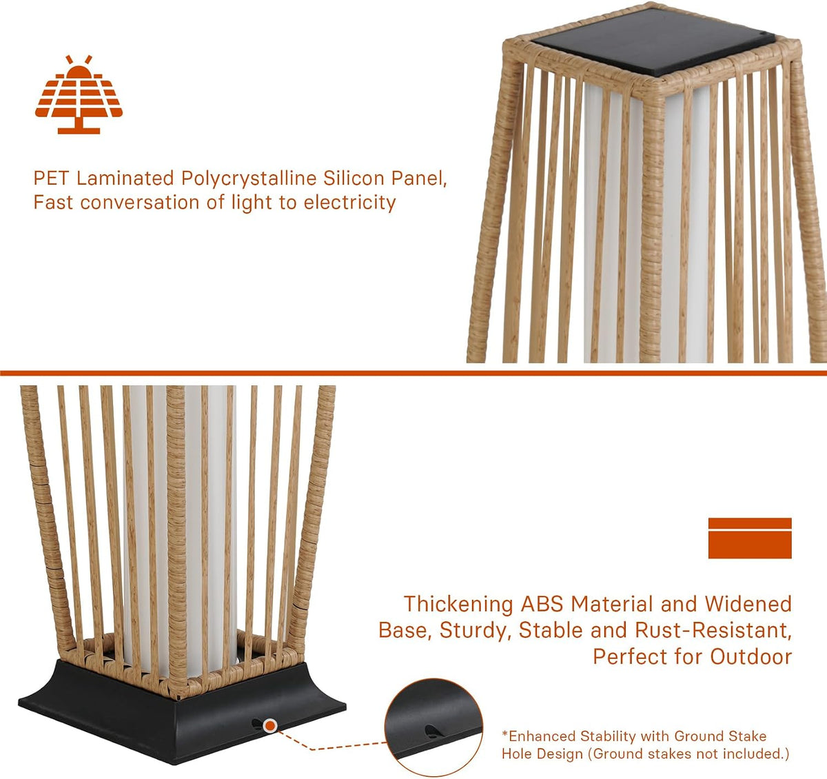 Solar Wicker Floor Lamps