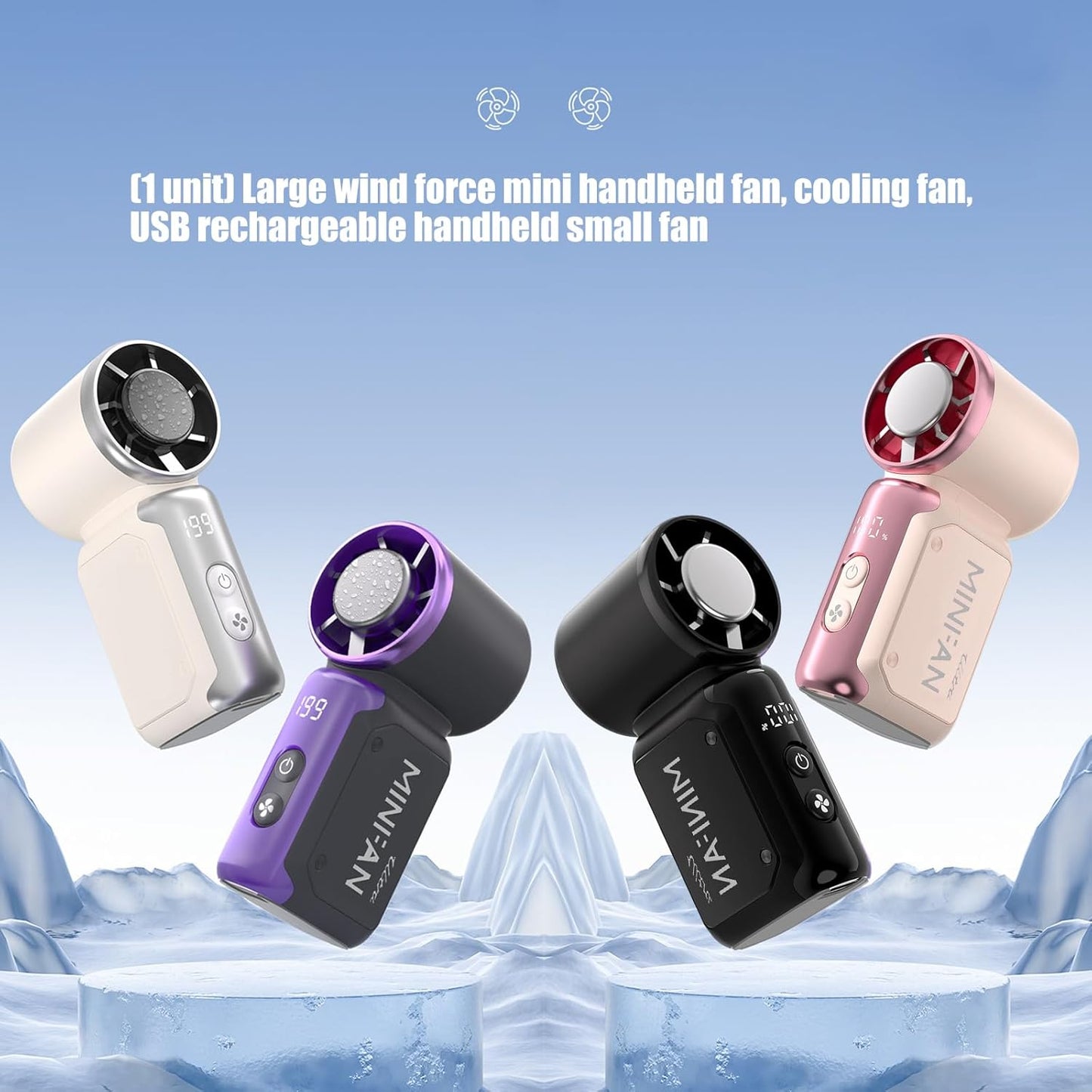 Portable Turbo Jet Fan – High-Speed Rechargeable Handheld Cooling Fan with Digital Display