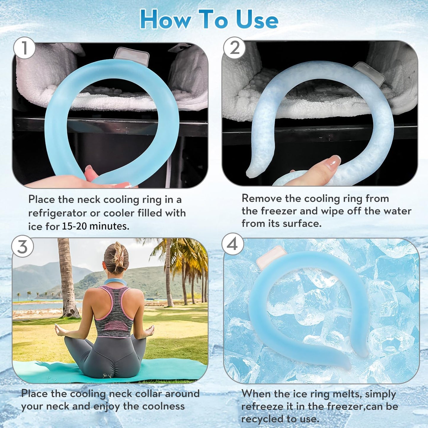 Reusable Cooling Neck Wrap – Instant Cooling Neck Band for Hot Weather, Sports & Outdoor Activities