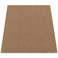 A square woven area rug in a warm medium brown color, shown from a top-down perspective on a plain white background.