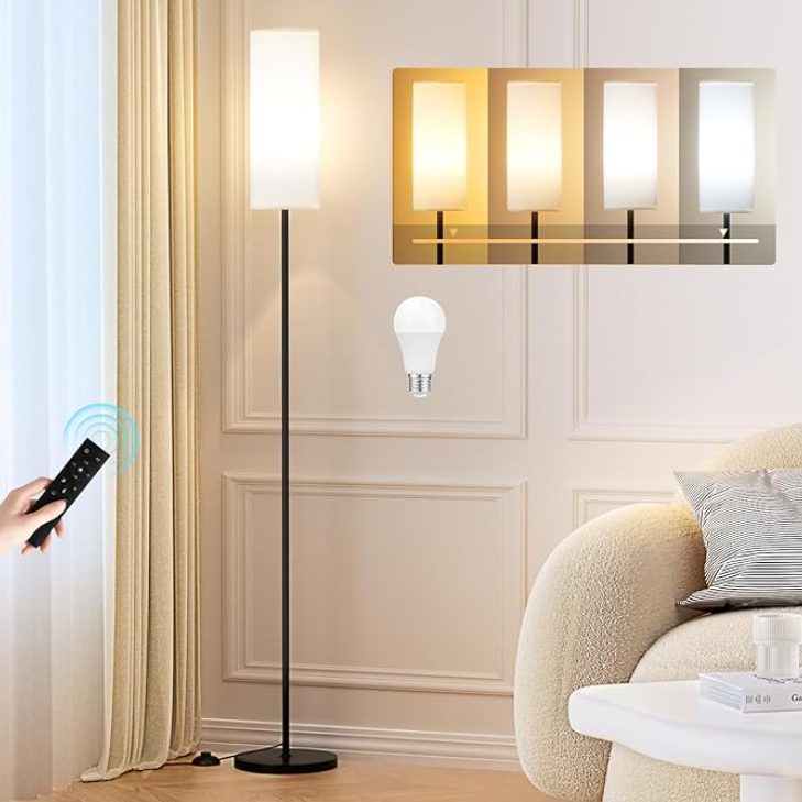 Modern 64" Dimmable Floor Lamp with Remote Control