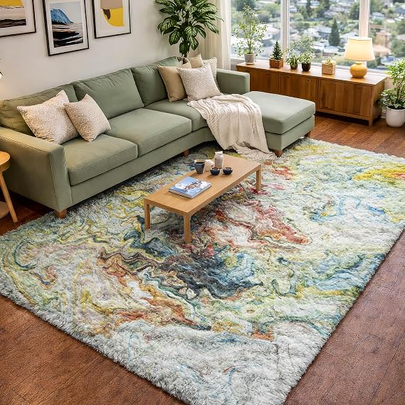 Ivory Shag Washable Rug
