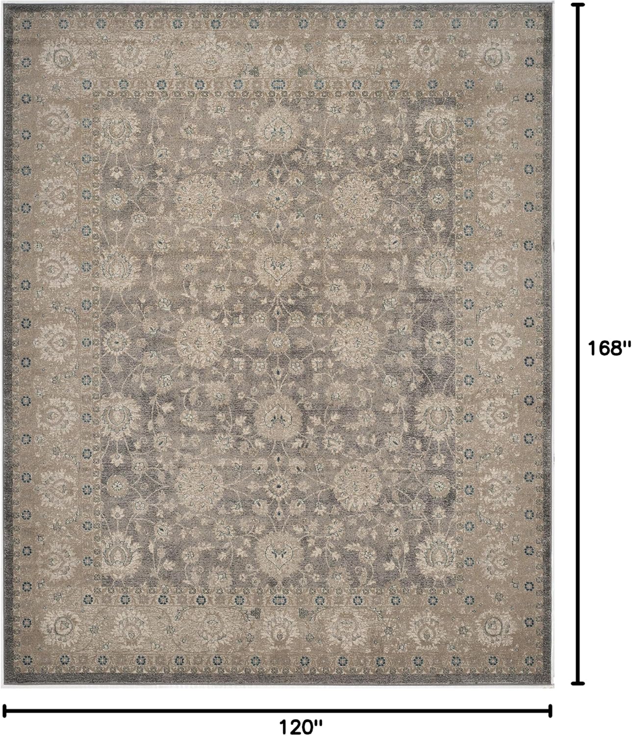 Light Grey Beige Vintage Rug
