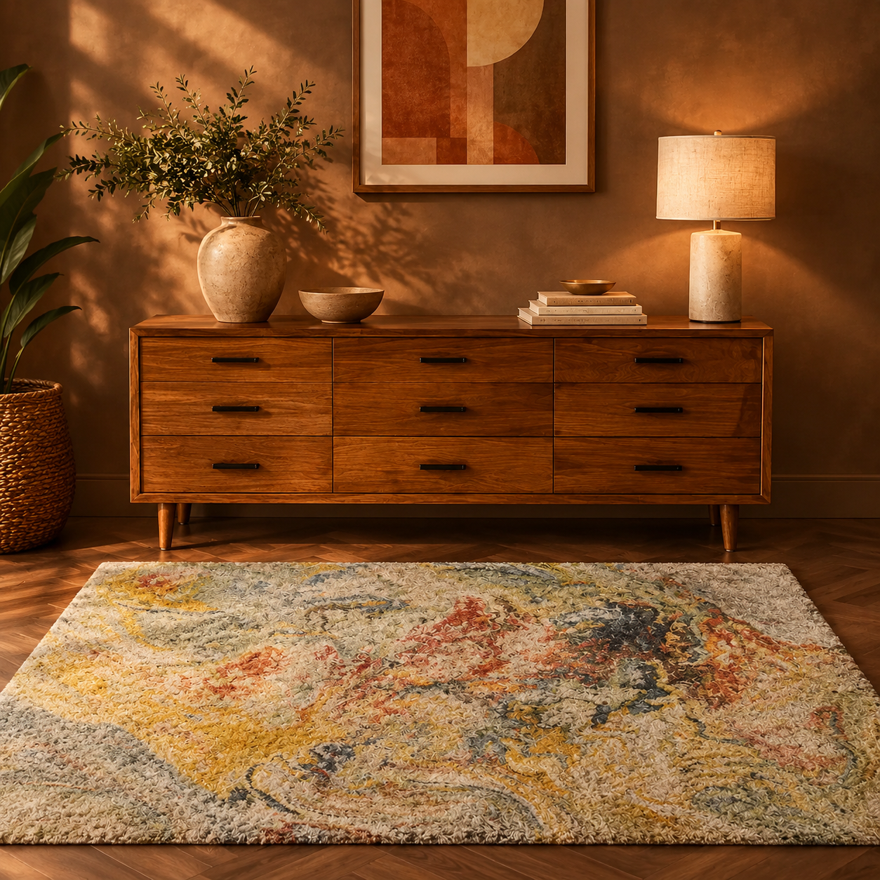 Ivory Shag Washable Rug
