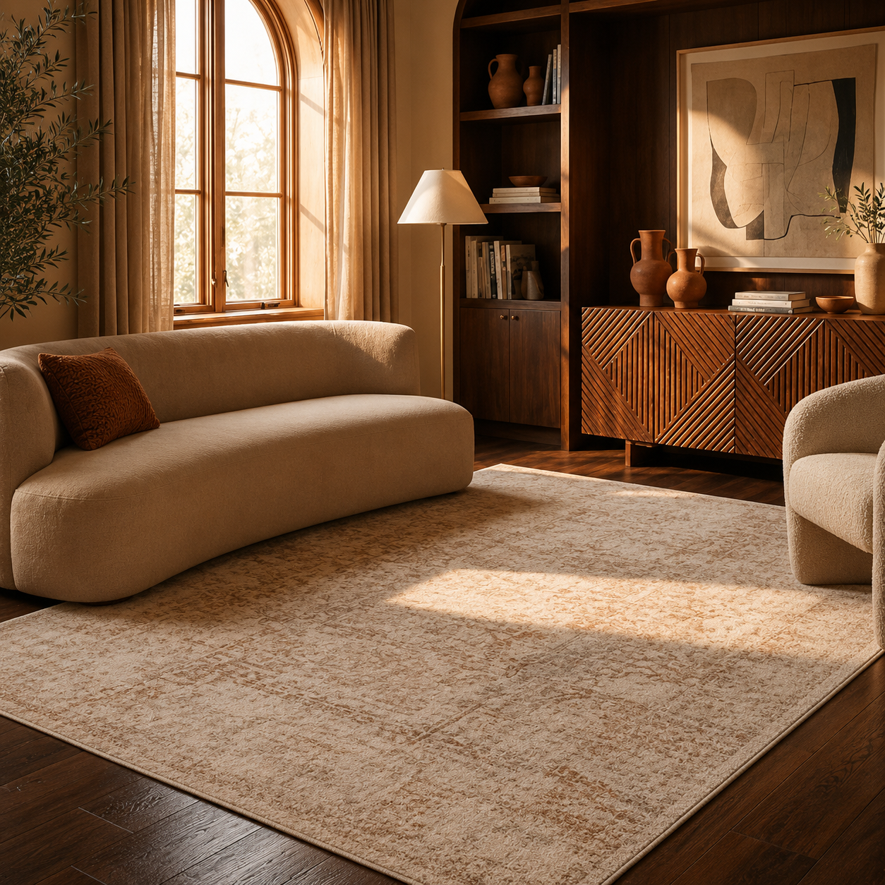Ivory Taupe Evoke Area Rug