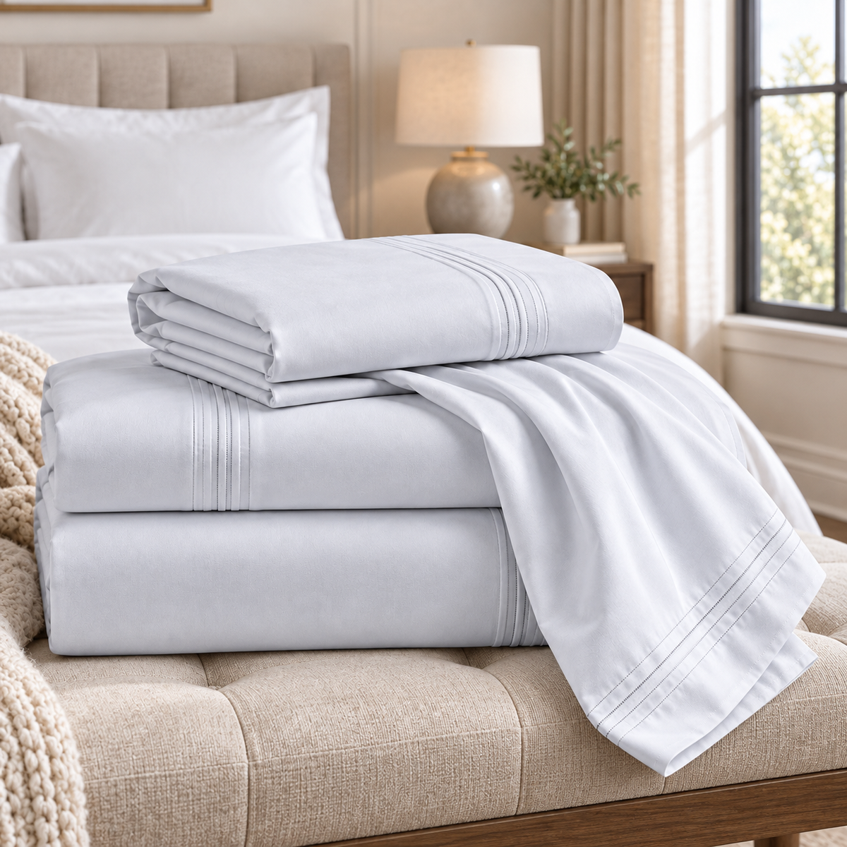 Bed Sheet Set, Twin XL, White