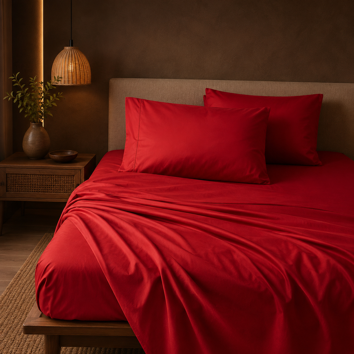 Red Velvet Cooling California King Sheets