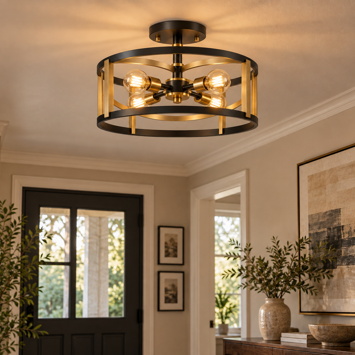 Farmhouse Cage Ceiling Light