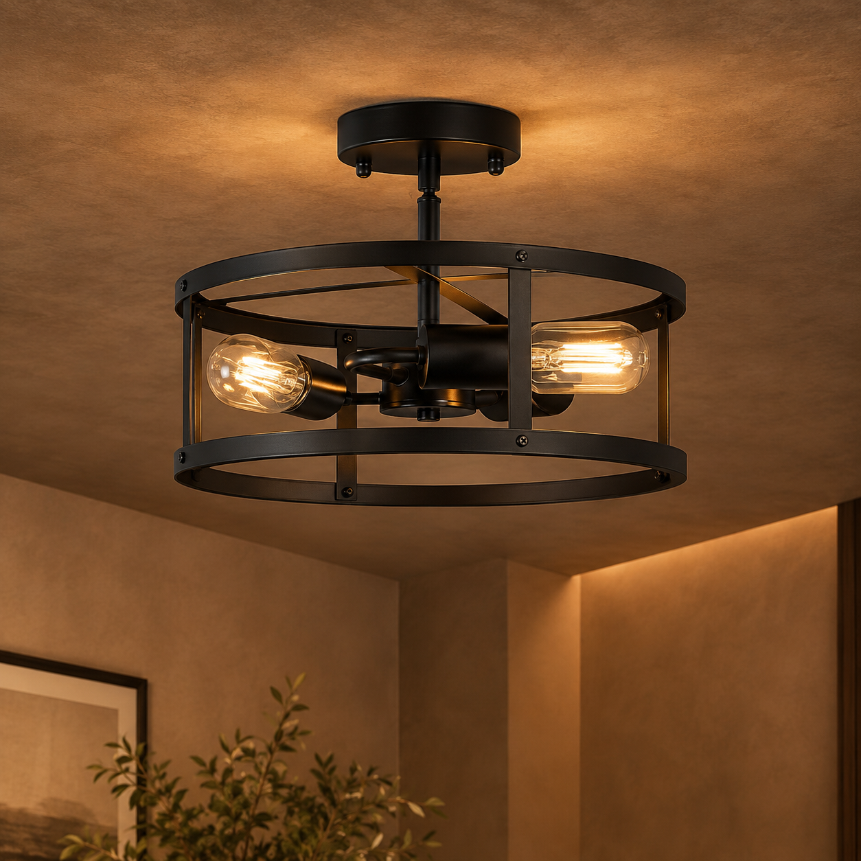Farmhouse Cage Ceiling Light